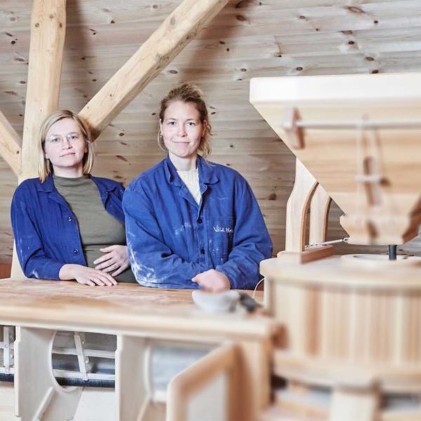 Ingeborg Jespersen Paul and Emilie Hansted Berning, two micro millers on Fyn, standing by their crowed funded mill.